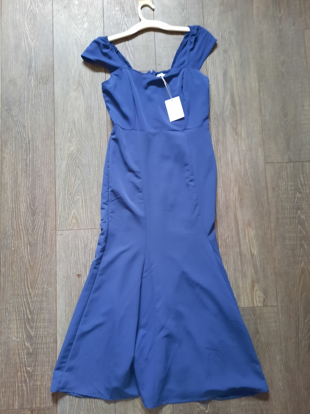 Jessica Simpson Royal Blue Off-Shoulder Mermaid Maxi Dress XS NWT Flare